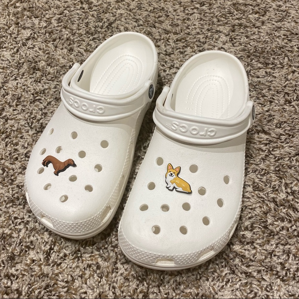 Classic White Crocs (with jiblets)
